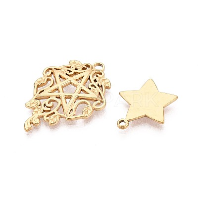 10Pcs 304 Stainless Steel Pendants STAS-T075-19G-1