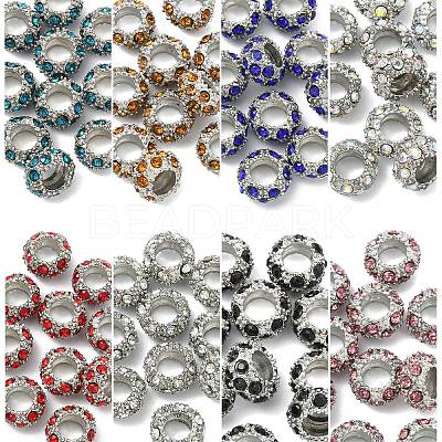 10Pcs Alloy Rhinestone European Beads CPDL-YW0001-02A-1