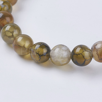 Natural Dragon Veins Agate Beads Strands G-G515-6mm-02B-1