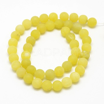 Natural Lemon Jade Round Beads Strands X-G-D677-8mm-1