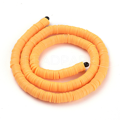 Flat Round Handmade Polymer Clay Beads CLAY-R067-6.0mm-15-1