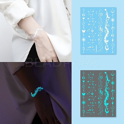 Luminous Removable Temporary Water Proof Tattoos Paper Stickers PW-WG69616-03-1