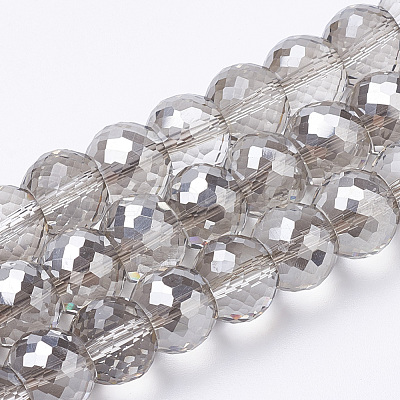 Electroplated Glass Beads Strands EGLA-Q092-8mm-A05-1