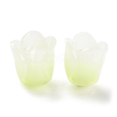 3-Petal Opaque Acrylic Bead Caps SACR-D007-08B-1