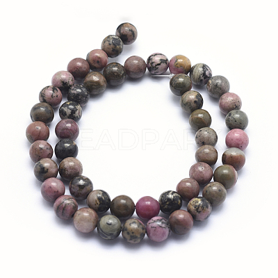 Natural Rhodonite Beads Strands X-G-G717-12mm-1