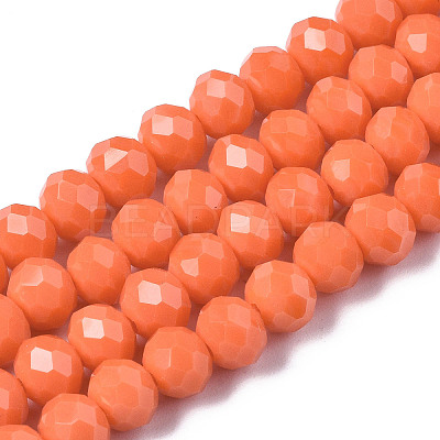 Opaque Solid Color Glass Beads Strands X-EGLA-A034-P6mm-D20-1