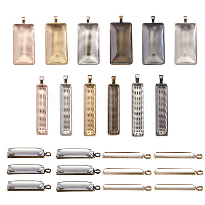 DIY Rectangular Pendant Making Kits DIY-TA0008-91-1