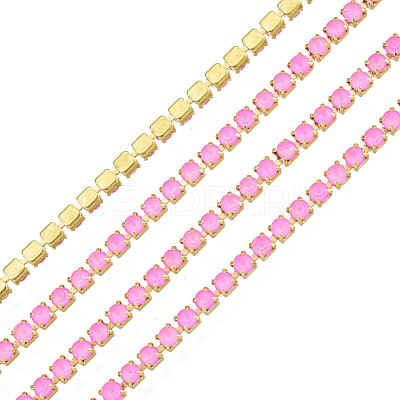 Brass Rhinestone Strass Chains CHC-N017-003B-C06-1