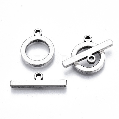 Tarnish Resistant 201 Stainless Steel Toggle Clasps X-STAS-Q241-008P-NF-1