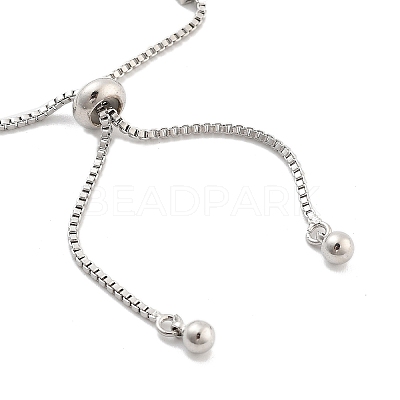 Brass Pave Clear Cubic Zirconia Rectangle Box Chain Slider Bracelets BJEW-YWC0002-05B-P-1