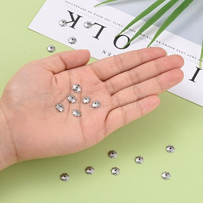 Tarnish Resistant 304 Stainless Steel 8-Petal Flower Bead Caps STAS-J011-03-1