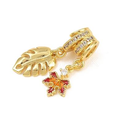 Brass Micro Pave Clear Cubic Zirconia Pendants CU-CBAD306-08G-01-1
