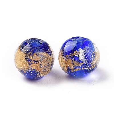 Handmade Gold Foil Glass Beads LAMP-C004-03A-1