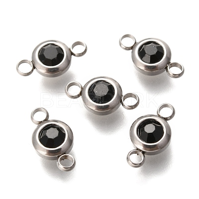 304 Stainless Steel Rhinestone Links Connectors STAS-P237-17P-03-1