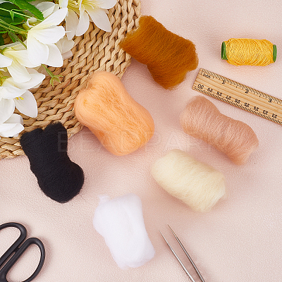18Pcs 6 Colors DIY Wool Roving DIY-SP0005-70C-1
