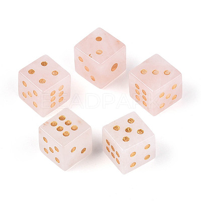 Natural Rose Quartz Carved Cube Dice T144-07E-1