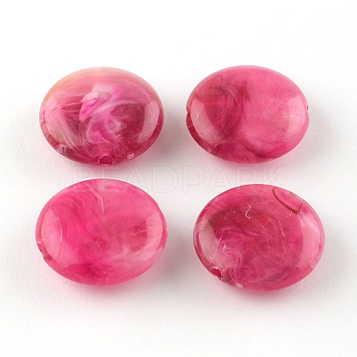 Flat Round Imitation Gemstone Acrylic Beads LS-X-OACR-R051-18-1