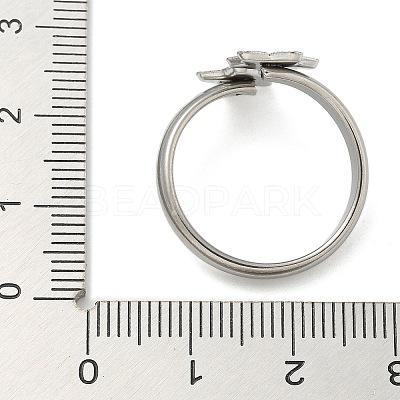 304 Stainless Steel Cuff Rings Components STAS-K279-02B-P-1