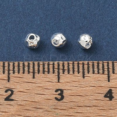 304 Stainless Steel Hammered Round Spacer Beads SA-CBA37BC-01D-S-1