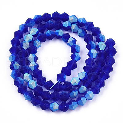 Imitate Austrian Crystal Bicone Frosted Glass Beads Strands GLAA-F029-TM2mm-A06-1