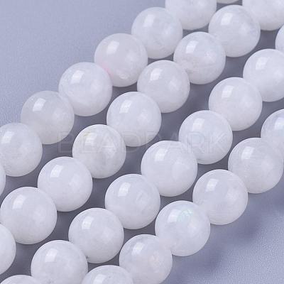 Natural Rainbow Moonstone Beads Strands G-G970-37-8mm-1