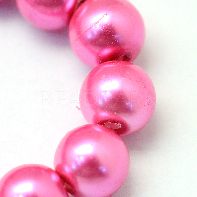 Baking Paint Pearlized Glass Pearl Round Bead Strands HY-Q330-8mm-54-1