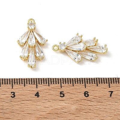 Brass Pave Clear Cubic Zirconia Pendants CU-CBAAAE1-01G-1
