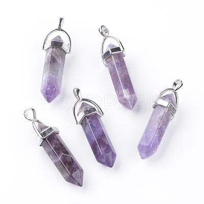 Natural Amethyst Double Terminated Pointed Pendants G-S240-10-1