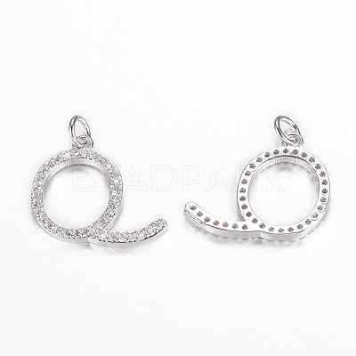 Eco-Friendly Brass Micro Pave Cubic Zirconia Pendants ZIRC-F070-01P-Q-FF-1
