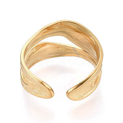 Ion Plating(IP) 304 Stainless Steel Cuff Ring X-RJEW-N038-112LG-1