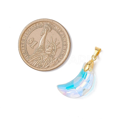 AB Color Plated Glass Pendants PALLOY-JF04595-01-1