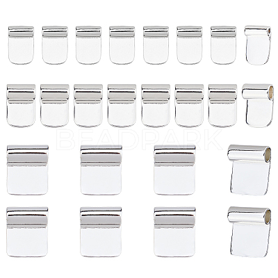 24Pcs 3 Style Brass Glue-on Flat Pad Bails KK-HS0014-95-1