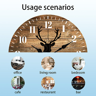 MDF Printed Wall Clock HJEW-WH0058-020-1