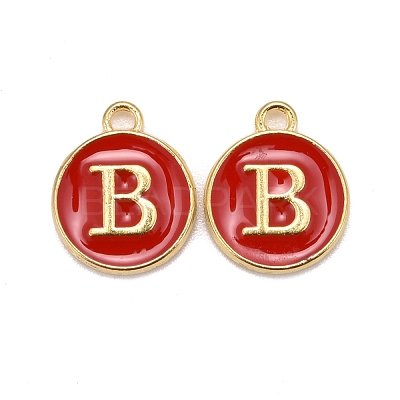 Golden Plated Alloy Enamel Charms X-ENAM-S118-03B-1