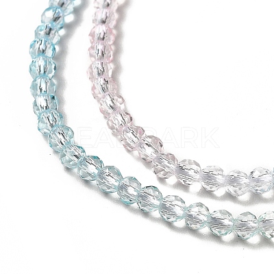 Transparent Gradient Color Glass Beads Strands X-GLAA-H021-01B-27-1