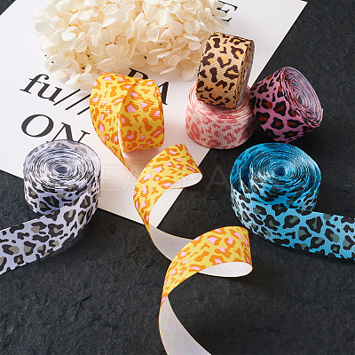 Leopard Printed Grosgrain Ribbons OCOR-TA0001-25-1