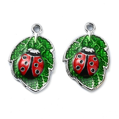 Rack Plating Alloy Enamel Pendants PALLOY-F308-08P-1