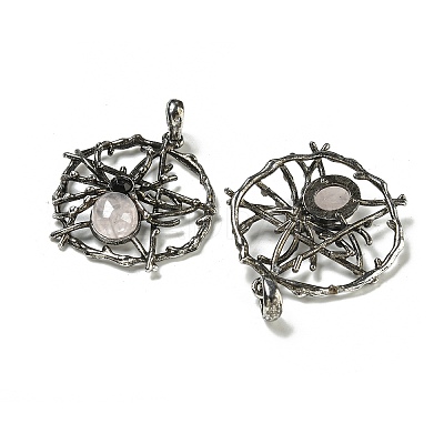 Natural Rose Quartz Pendants G-P547-05AS-05-1