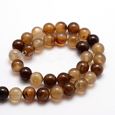 Dyed Natural Agate Round Beads Strands G-E321B-8mm-01-1
