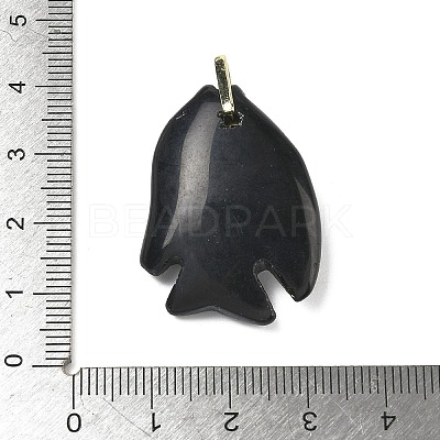 Natural Obsidian Carved Pendants G-G460-01G-04-1
