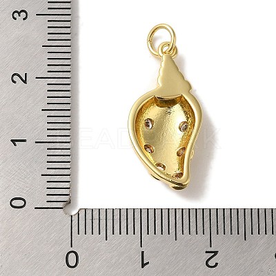 Rack Plating Brass Micro Pave Cubic Zirconia Pendants KK-U027-09-04G-1