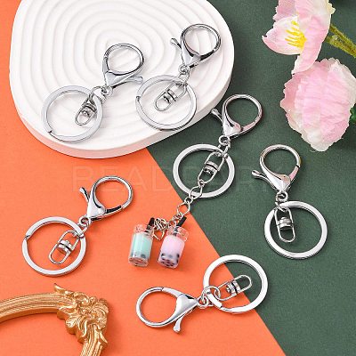 Iron Alloy Lobster Claw Clasp Keychain X-KEYC-D016-P-1