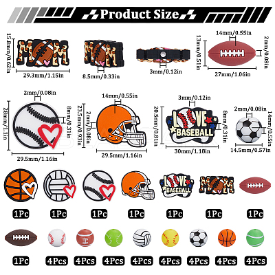 Sports Silicone Beads SIL-SC0002-40-1