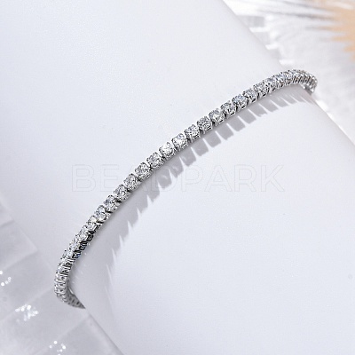 Brass Cubic Zirconia Bolo Tennis Bracelets BJEW-P232-01P-03-1
