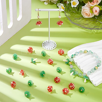 24Pcs 2 Colors Plastic Pendants KY-DC0001-50-1