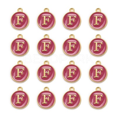 Golden Plated Alloy Enamel Charms ENAM-S118-08F-1