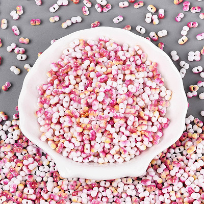 Two Tone Baking Paint Glass Seed Beads SEED-F005-01A-15-1