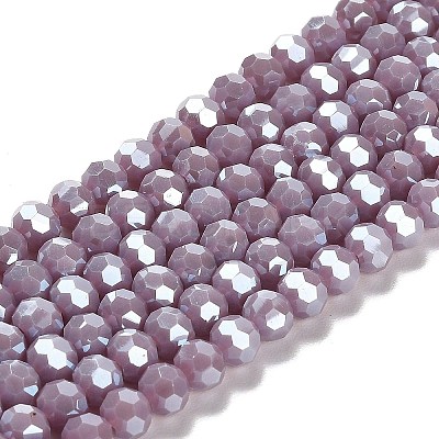 Electroplate Opaque Glass Beads Strands EGLA-A035-P6mm-A11-1