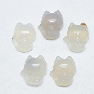 Natural White Agate Pendants G-T122-16E-1