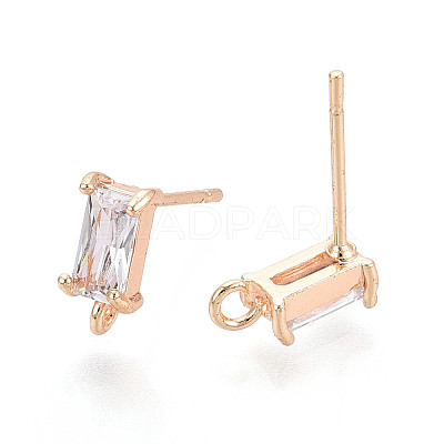 Brass Stud Earring Findings X-KK-T038-492C-1